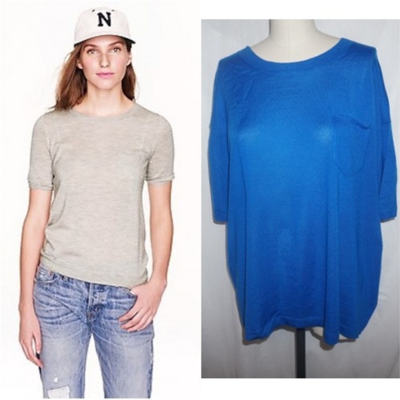 J Crew collection featherweight cashmere pocket T - Picture 1 of 4